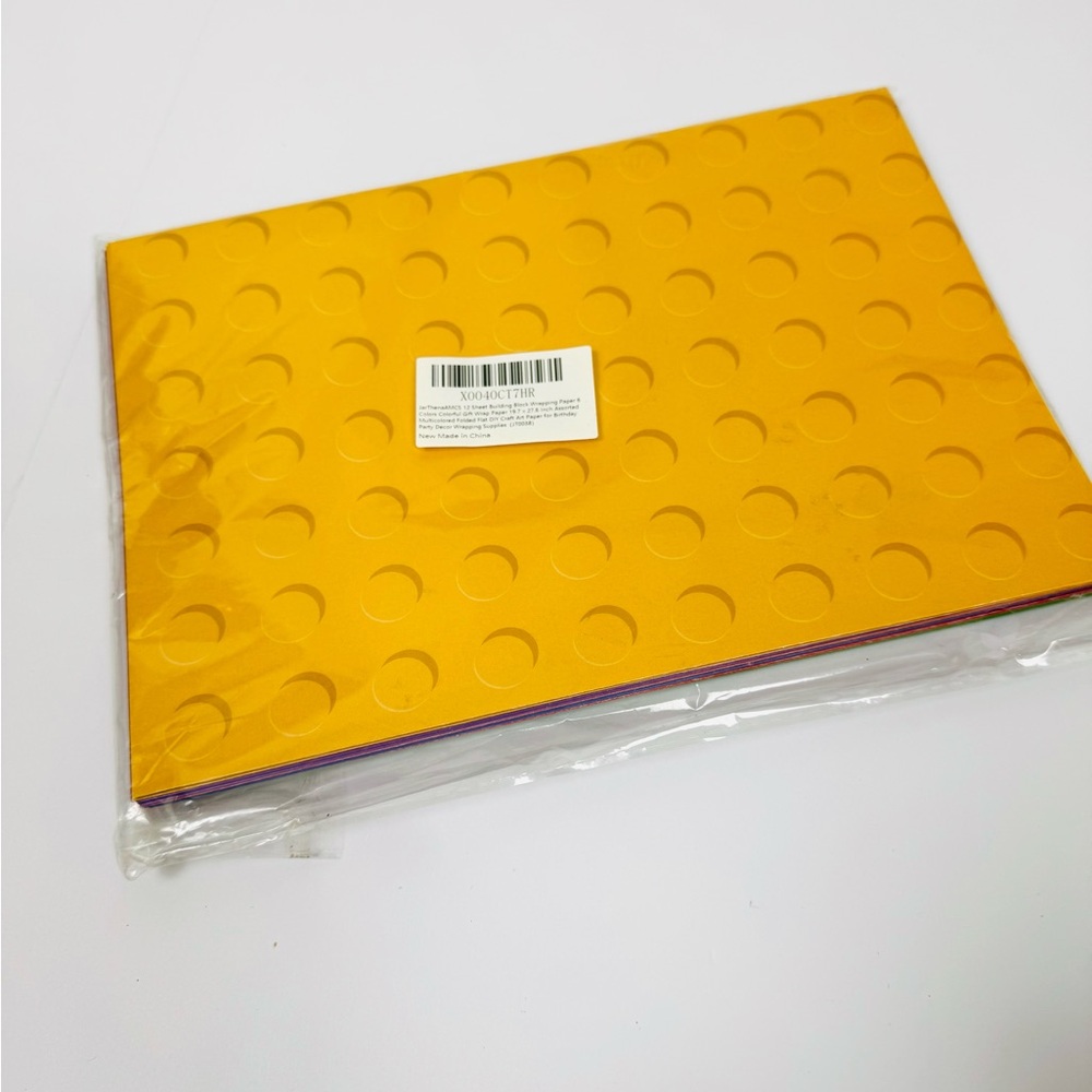12 Sheet Building Block Wrapping Paper 6 Colors - Picture 2 of 4